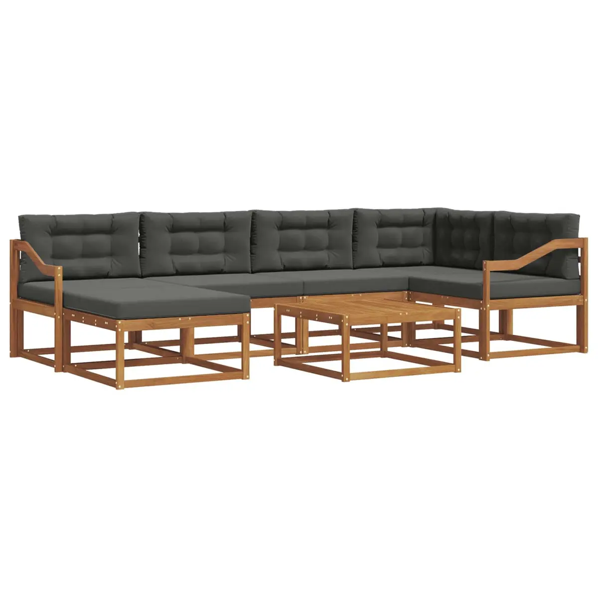7 Piece Modular Outdoor Sectional Sofa Set with Cushions