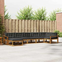 Sturdy 7-Piece Modular Outdoor Sofa Set with Cushions