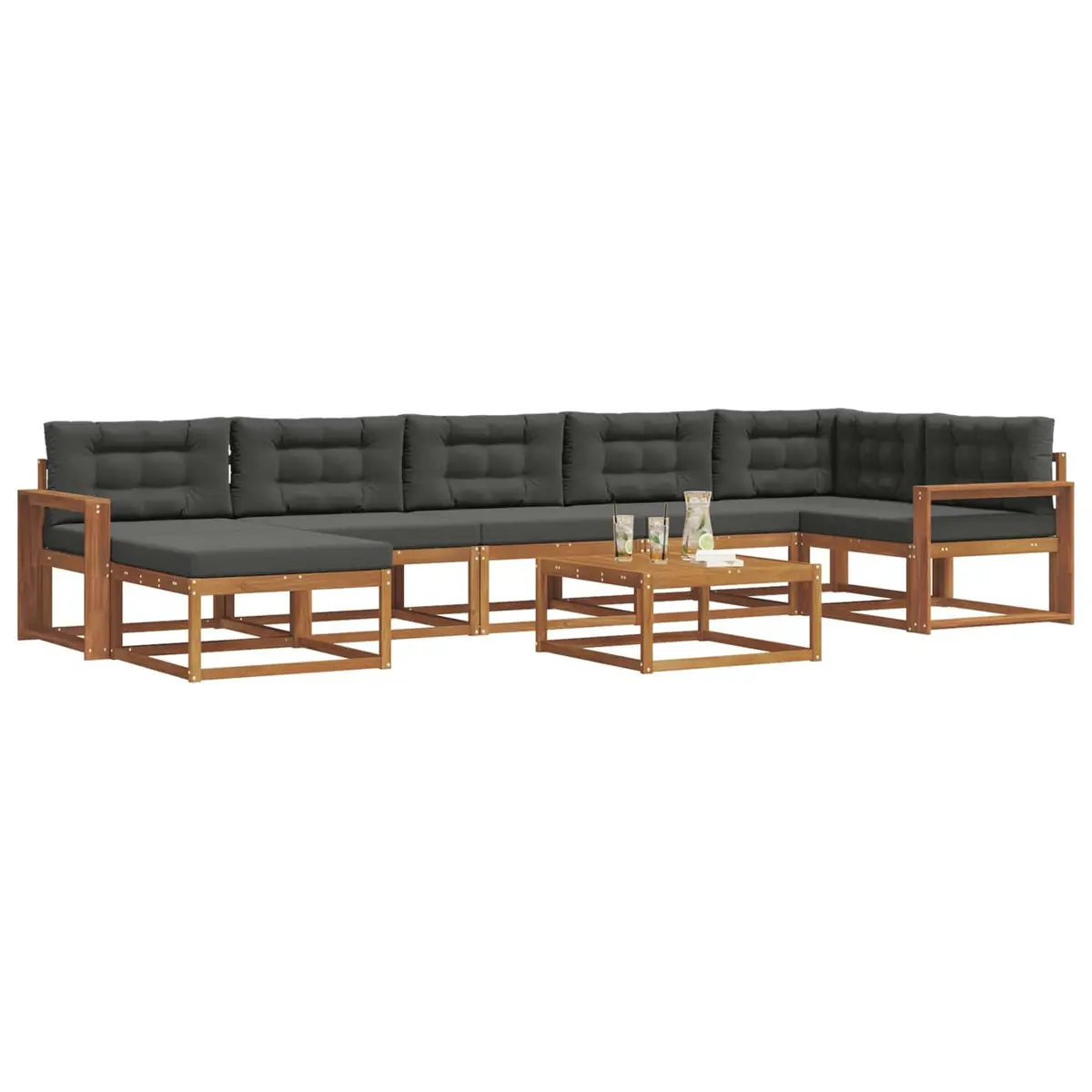 8-Piece Outdoor Sectional Sofa Set with Cushions