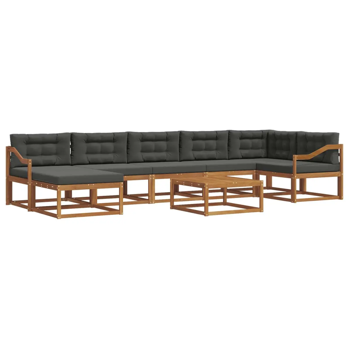 8-Piece Outdoor Sectional Sofa Set with Armrests