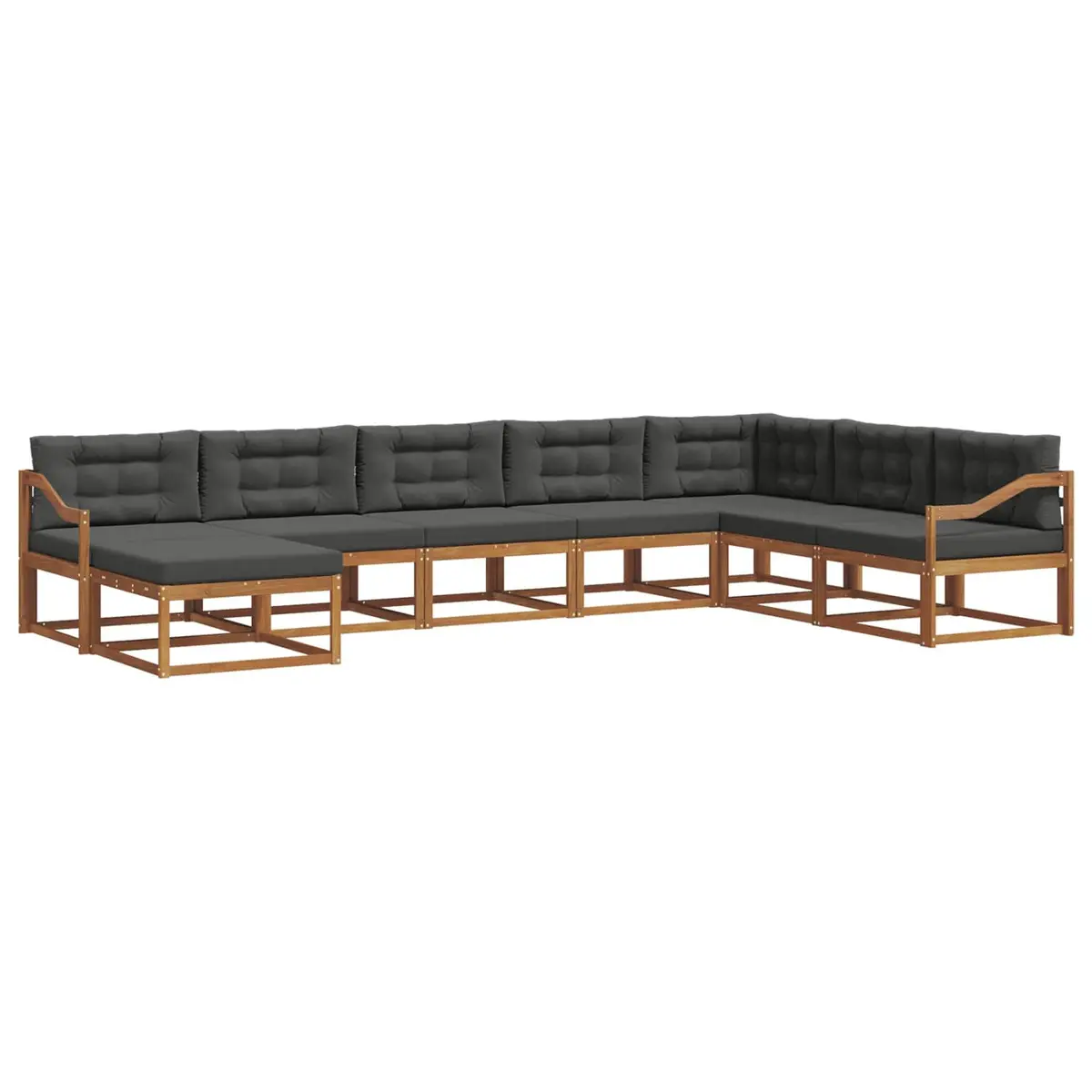 8-Piece Outdoor Sectional Sofa Set in Brown