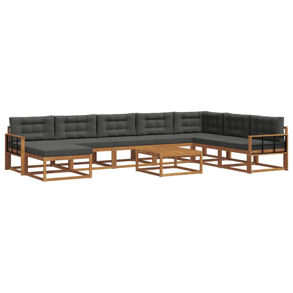 Outdoor 9-Piece Sectional Sofa Set with Cushions