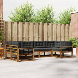 Sturdy 6-Piece Outdoor Sectional Sofa Set with Cushions