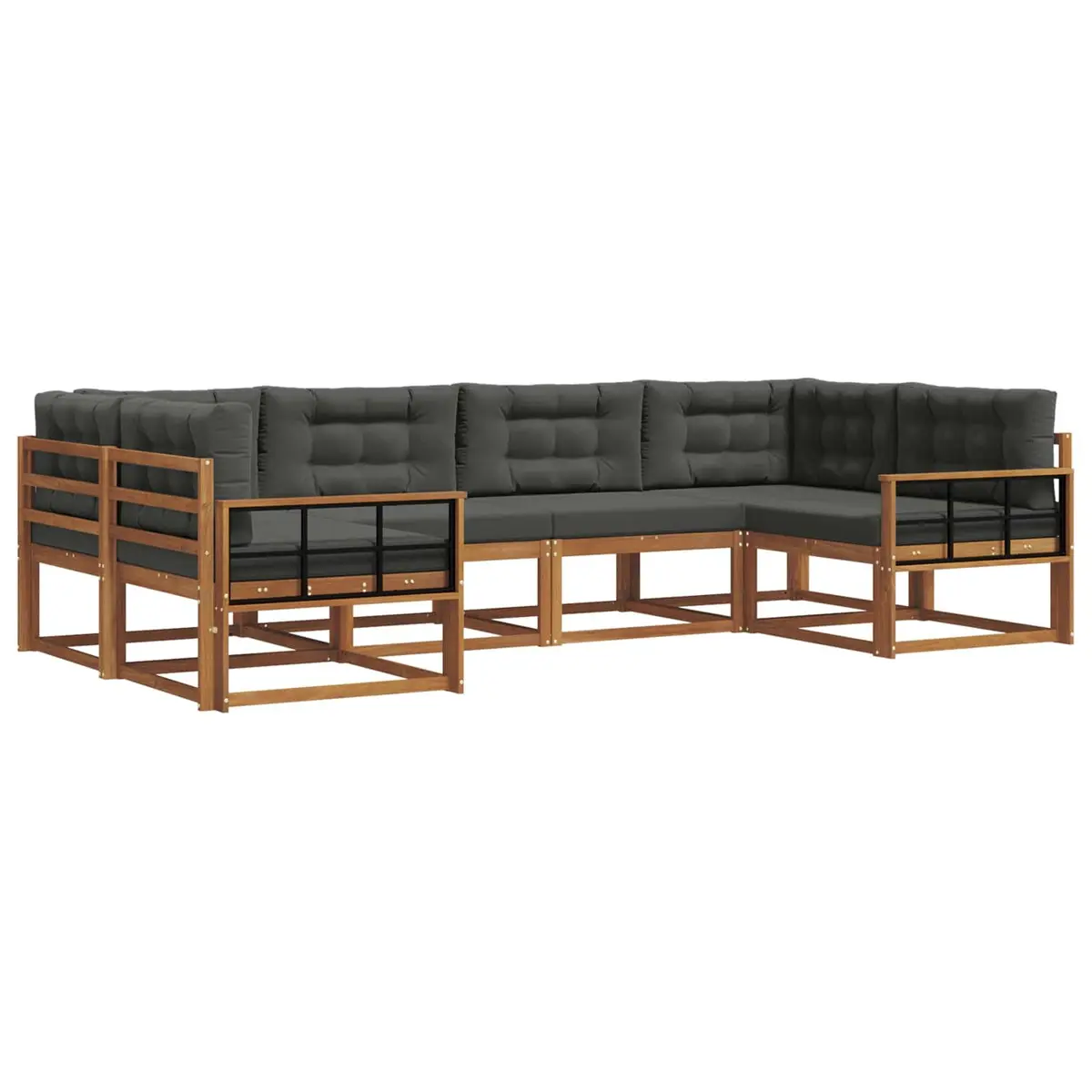 6-Piece Outdoor Sectional Sofa Set with Cushions