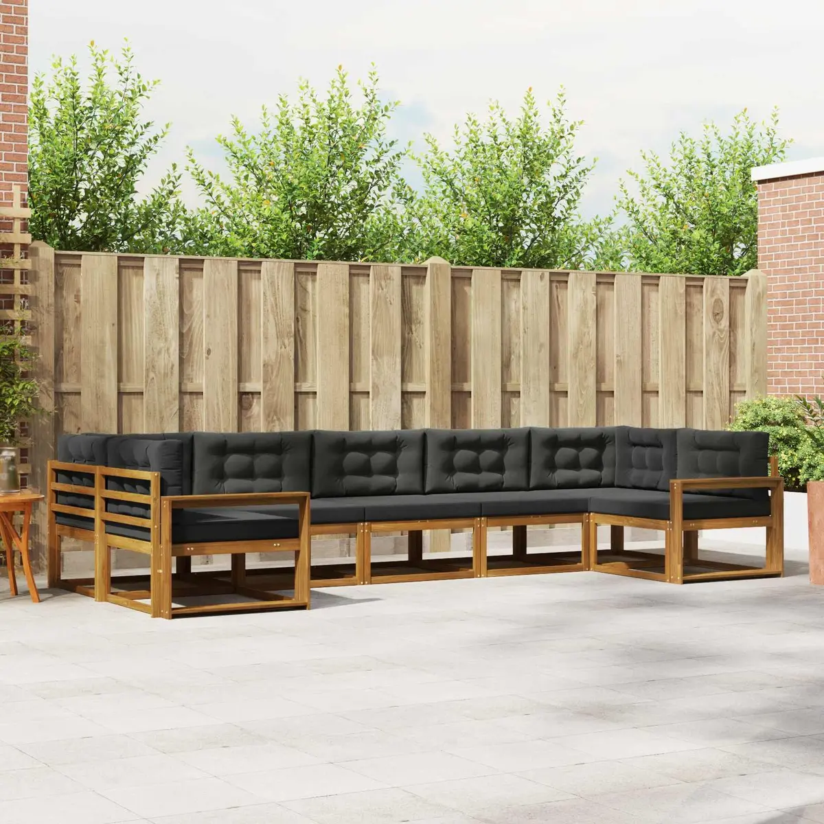 7-Piece Outdoor Sectional Sofa Set in Brown