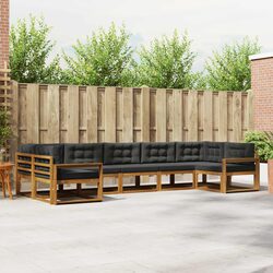 Durable 7-Piece Outdoor Sectional Sofa Set in Brown