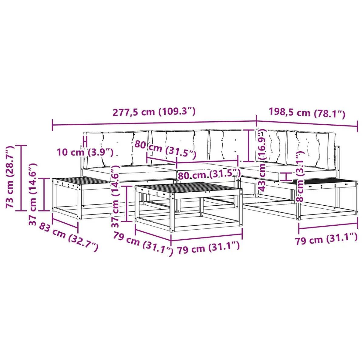 Outdoor Sectional Sofa Set for Garden Spaces