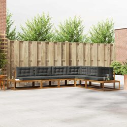 Sturdy Outdoor Sectional Sofa Set in Brown Acacia Wood