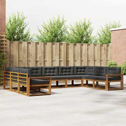 Durable 9-Piece Outdoor Sectional Sofa Set with Cushions