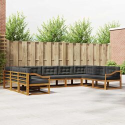 Stylish 9-Piece Outdoor Sectional Sofa Set in Brown