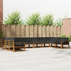 Sturdy 10-Piece Outdoor Sectional Sofa Set with Cushions