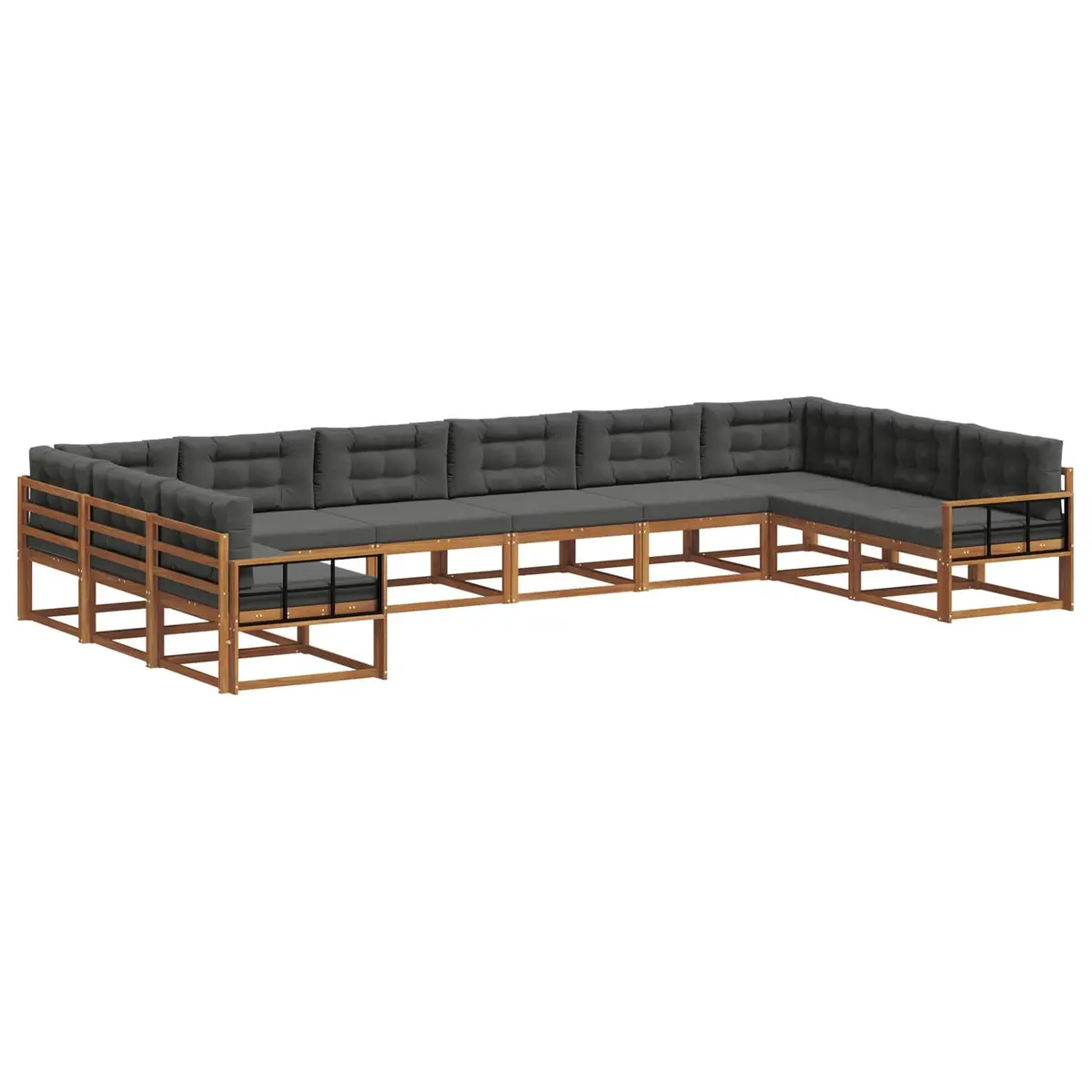 10-Piece Outdoor Sectional Sofa Set with Cushions
