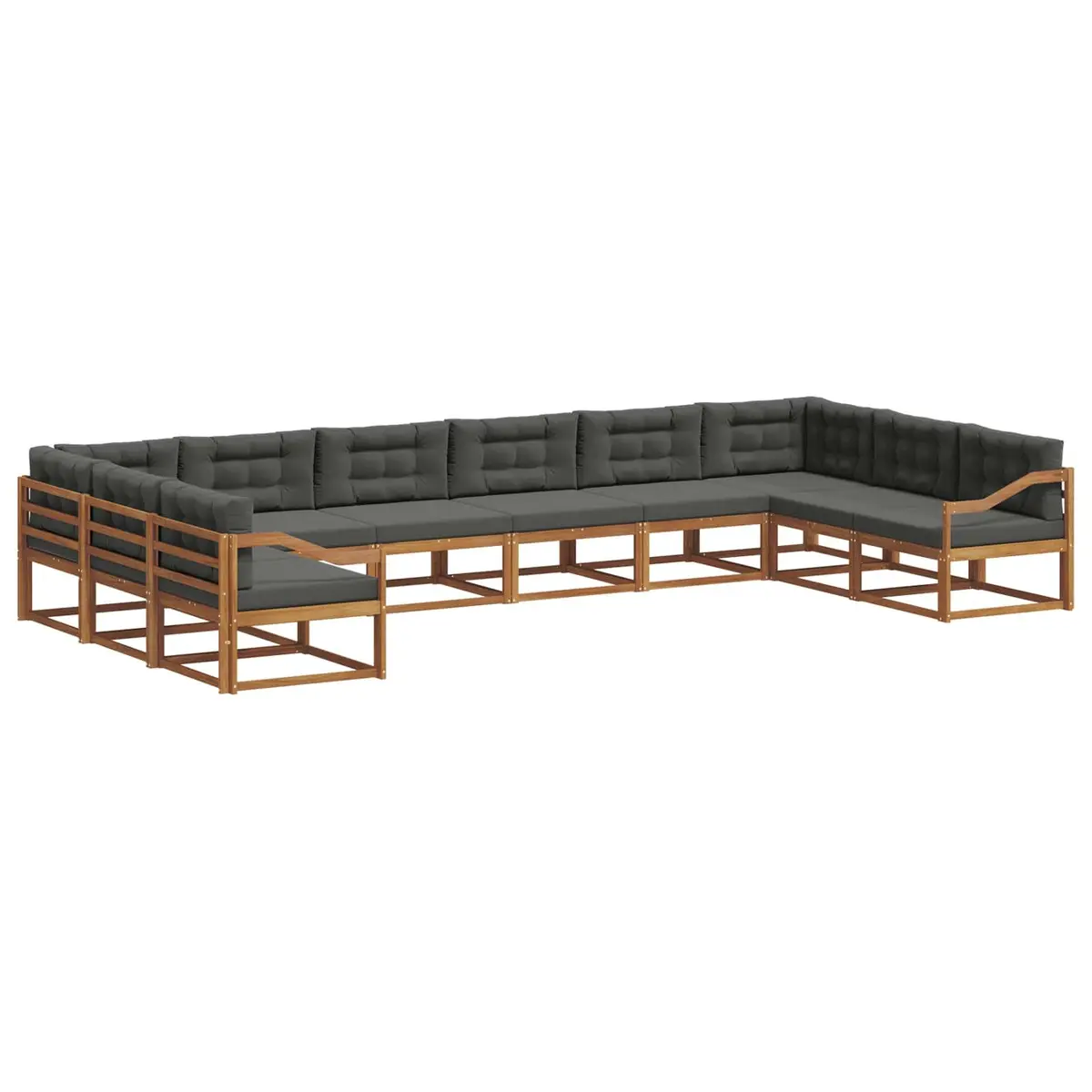10-Piece Outdoor Sectional Sofa Set with Cushions