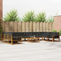 Durable 11-Piece Outdoor Sectional Sofa Set with Cushions