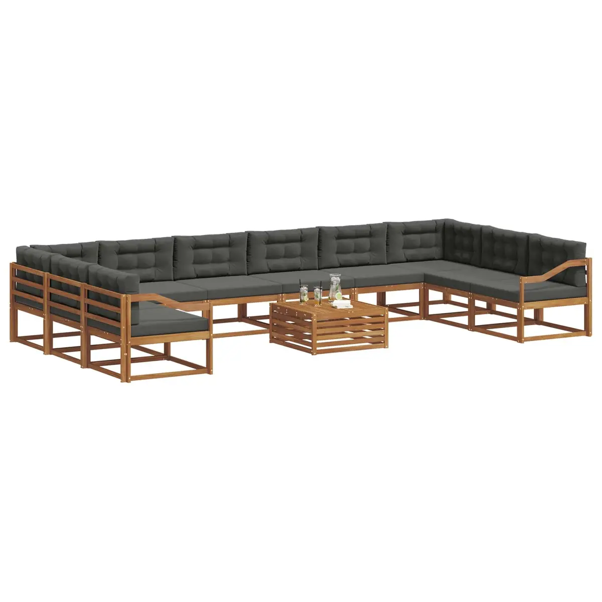 11-Piece Outdoor Sectional Sofa Set for Comfort