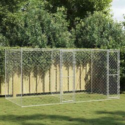 Large Breed Outdoor Dog Cage 400x200x200cm Silver