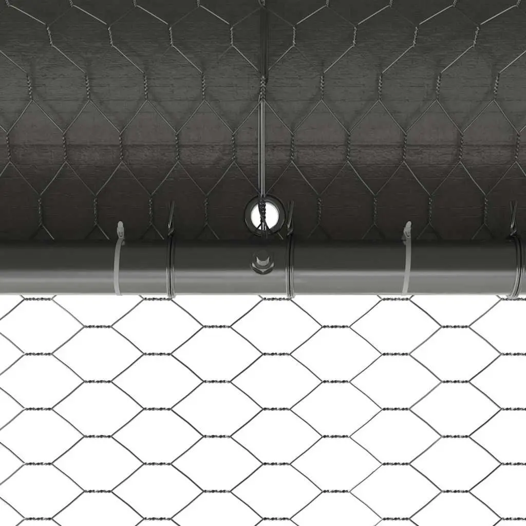Silver Chicken Cage 3 pcs Galvanised Steel 600 x 200 x 200 cm