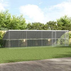 Chicken Cage 4pcs Large Galvanised Steel Outdoor Poultry Habitat Housing Garden