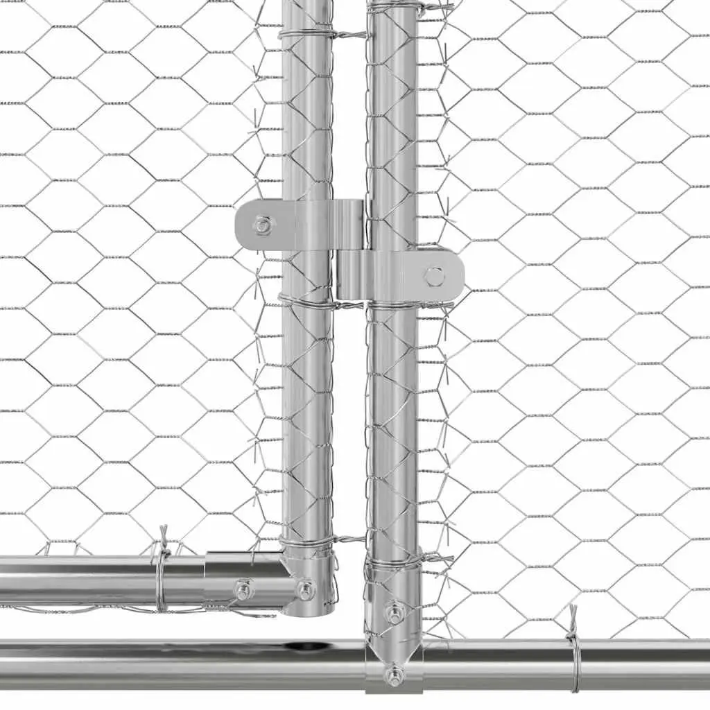 Chicken Cage Galvanised Steel Large Silver 4 Piece Outdoor Poultry Habitat Housing Garden