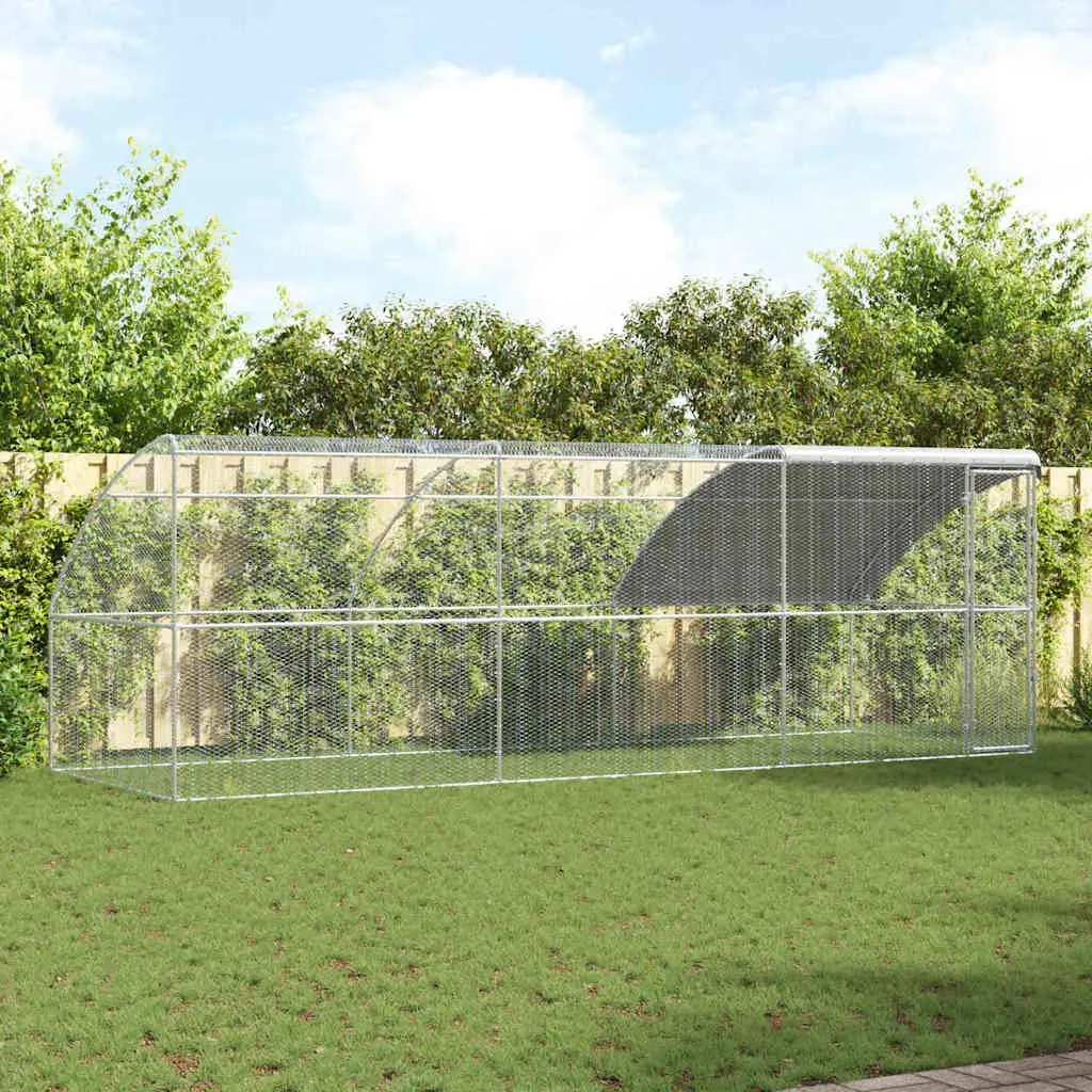 Outdoor Chicken Cage 3pcs Steel PE 600x200x200cm