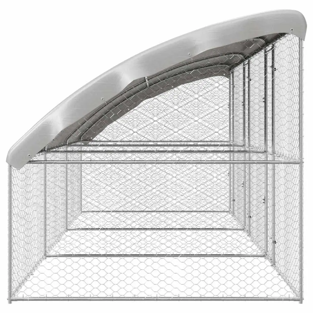 3-Piece Dog Kennel 6 x 2 x 2 m Galvanised Steel