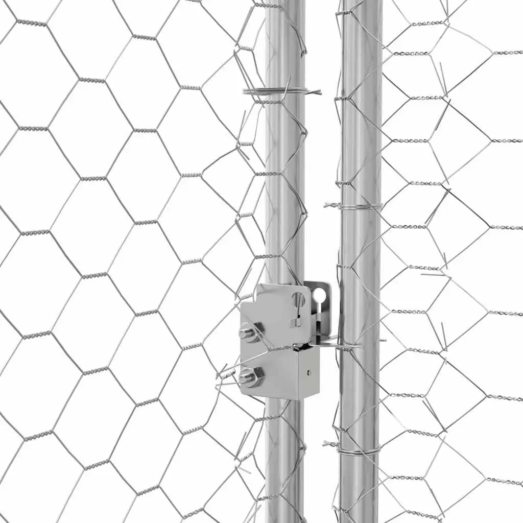 3-Piece Dog Kennel 6 x 2 x 2 m Galvanised Steel