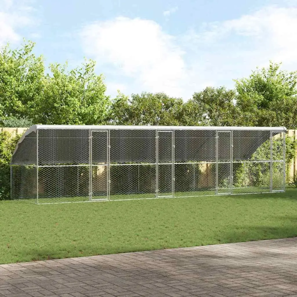 4-Piece Dog Kennel with Galvanised Steel Frame