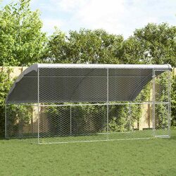 Durable Outdoor Dog Kennel Set – 2 pcs Silver
