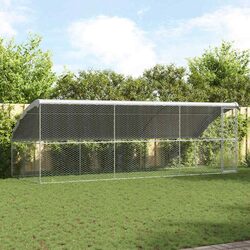 Premium Silver Dog Kennel 3 pcs Outdoor Enclosure 6 x 2 x 2 m