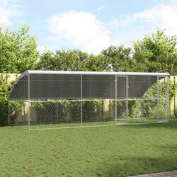 Silver Dog Kennel 3 pcs 6 x 2 x 2 m Durable Outdoor Enclosure