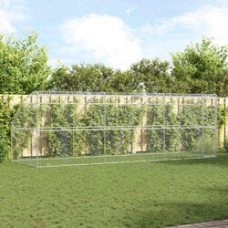 Durable Outdoor Dog Kennel 6 x 2 x 2m Silver Enclosure