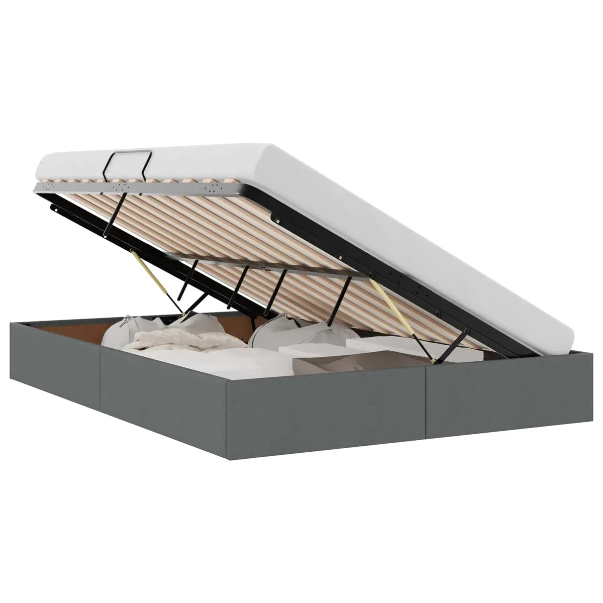 Storage Bed Metal 153x203cm Grey