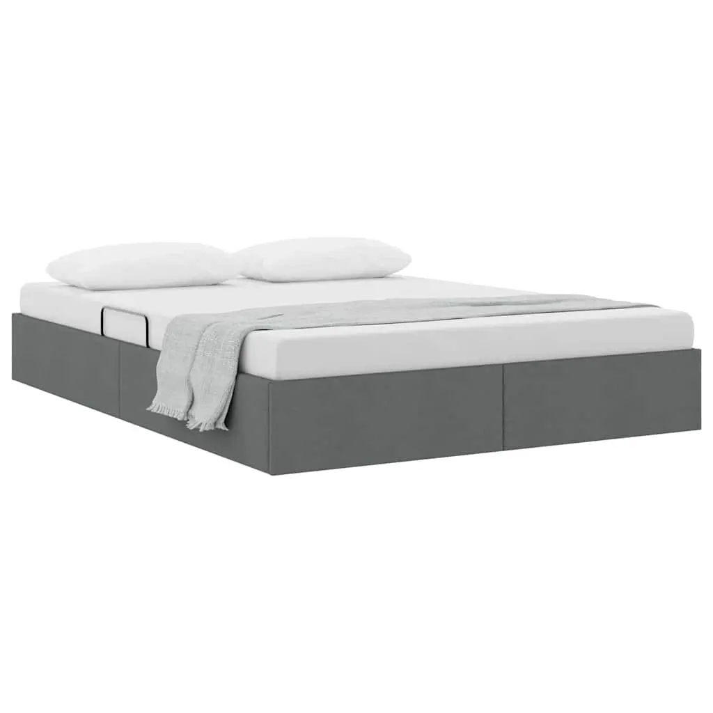 Storage Bed Metal 153x203cm Grey