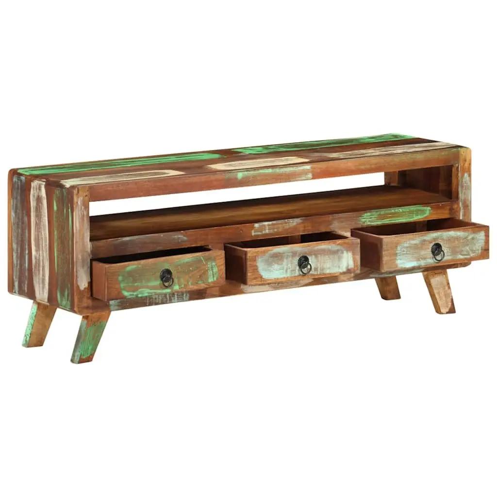 Multicolour TV Cabinet Made from Reclaimed Wood 110x30x40 cm