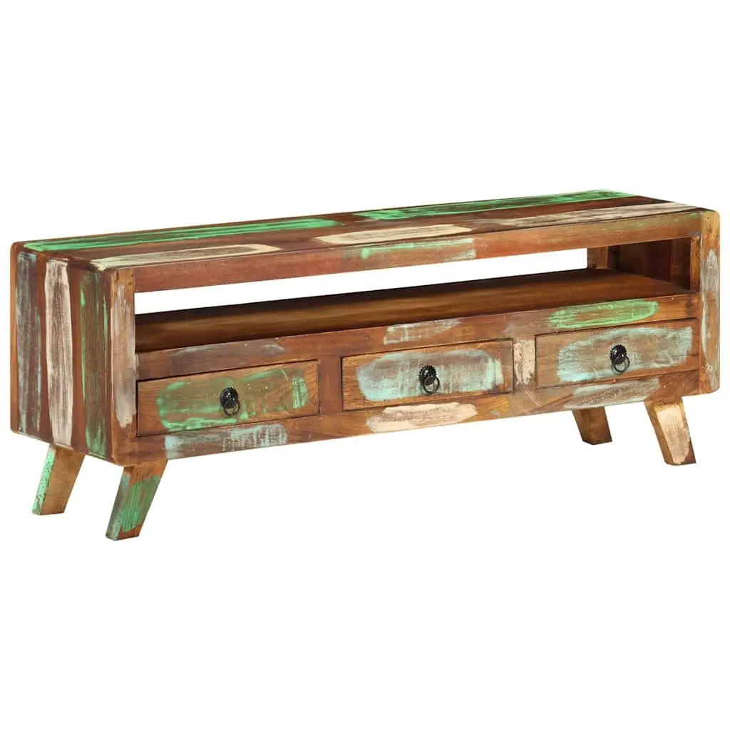 Multicolour TV Cabinet Made from Reclaimed Wood 110x30x40 cm