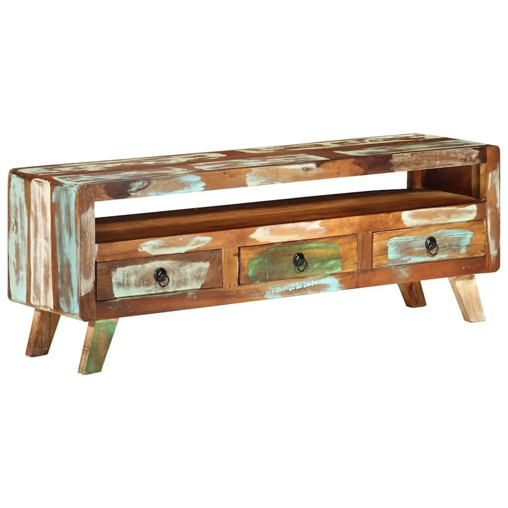 Multicolour TV Cabinet Made from Reclaimed Wood 110x30x40 cm