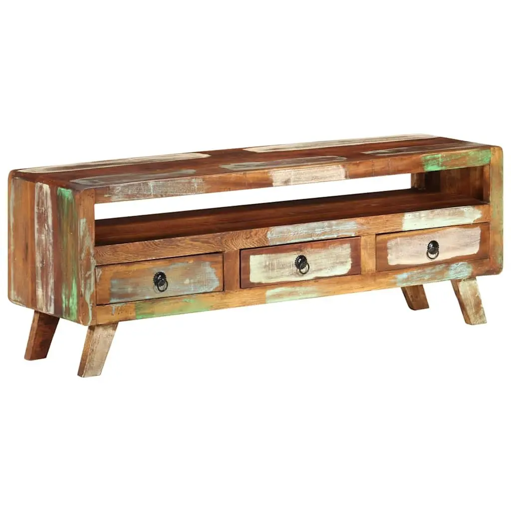 Multicolour TV Cabinet Made from Reclaimed Wood 110x30x40 cm