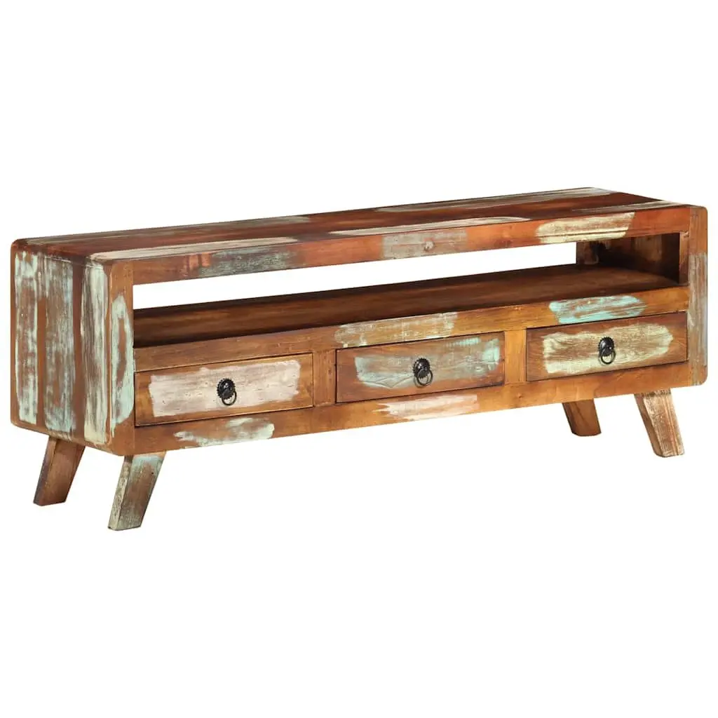 Multicolour TV Cabinet Made from Reclaimed Wood 110x30x40 cm