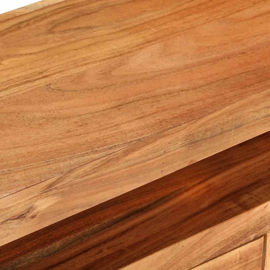 Brown Solid Acacia Wood TV Cabinet with Storage Drawers