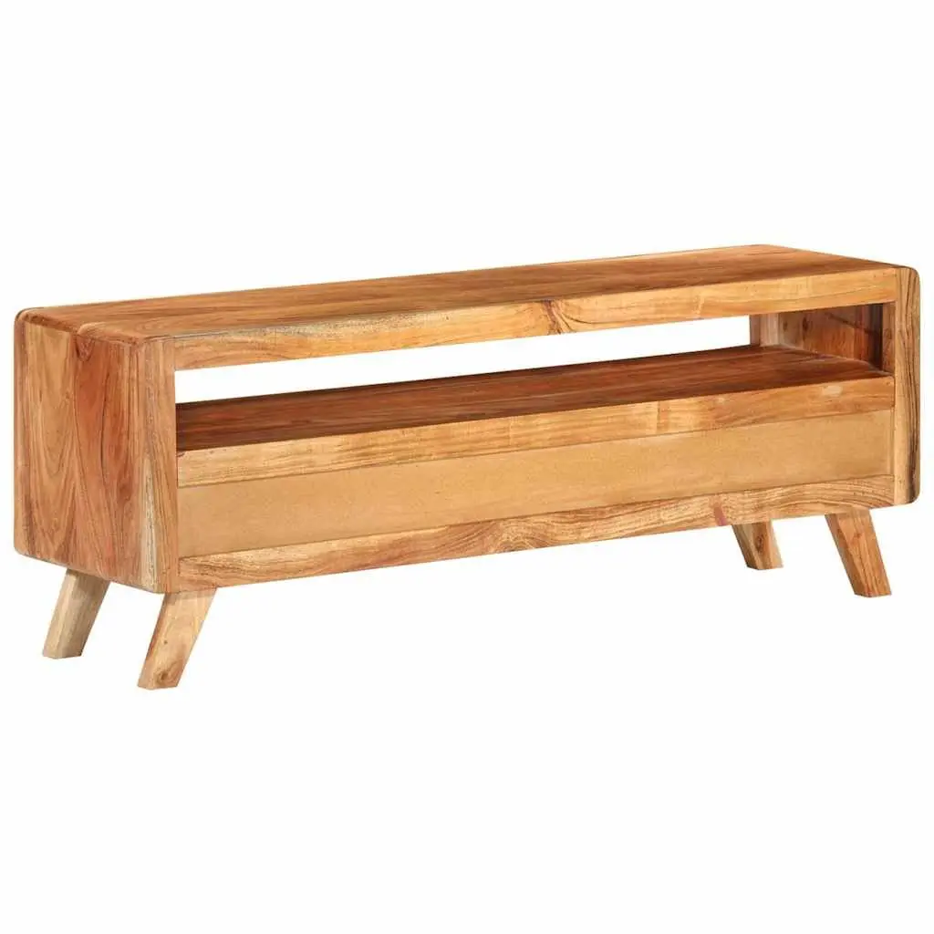 Brown Solid Acacia Wood TV Cabinet with Storage Drawers