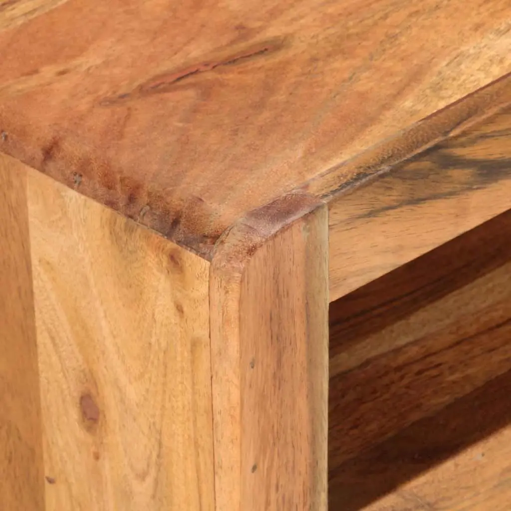 Brown Solid Acacia Wood TV Cabinet with Storage Drawers