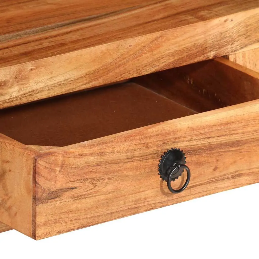 Brown Solid Acacia Wood TV Cabinet with Storage Drawers