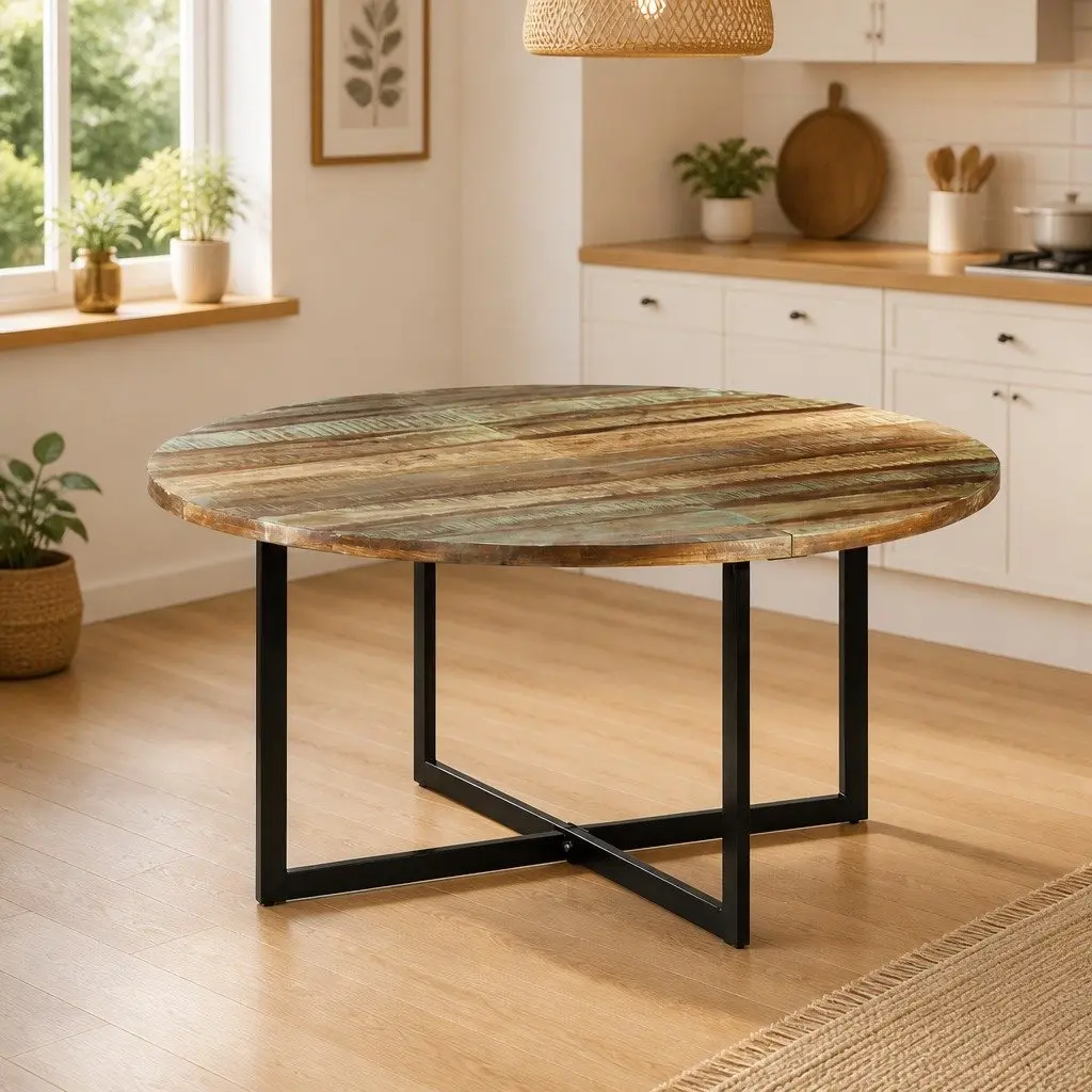 Solid Reclaimed Wood Dining Table 150x75 cm Brown