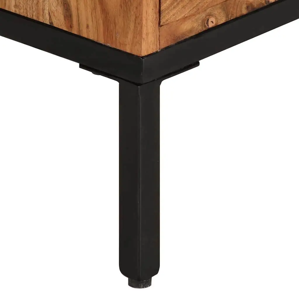 TV Cabinet Solid Acacia Wood 110x30x50 cm Honey Brown Grey