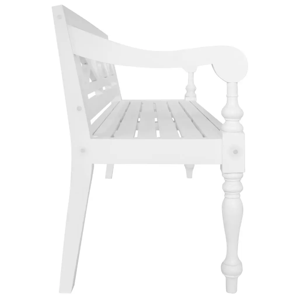 Wooden Storage Bench 123cm White Indoor Seating with Curved Armrests for Entryway and Hallway