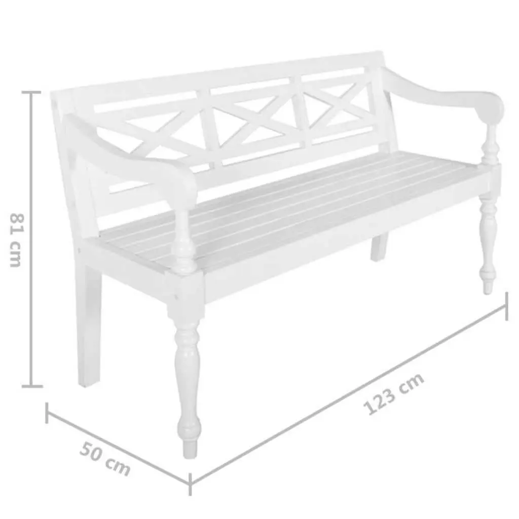 Wooden Storage Bench 123cm White Indoor Seating with Curved Armrests for Entryway and Hallway