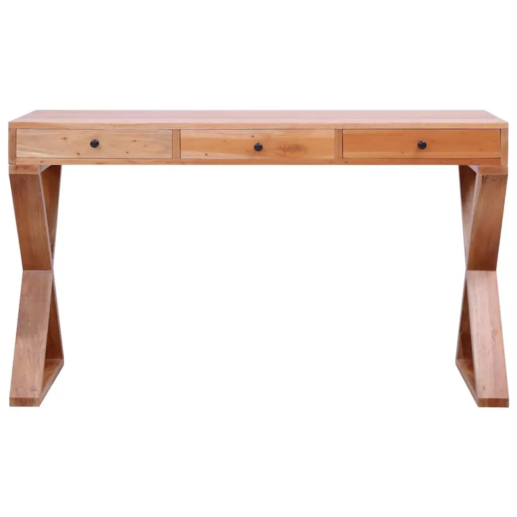 Computer Desk Solid Mahogany Wood Natural Home Office Writing Table Storage