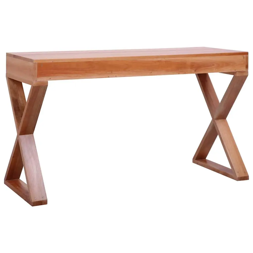 Computer Desk Solid Mahogany Wood Natural Home Office Writing Table Storage