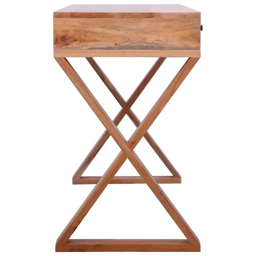 Computer Desk Solid Mahogany Wood Natural Home Office Writing Table Storage