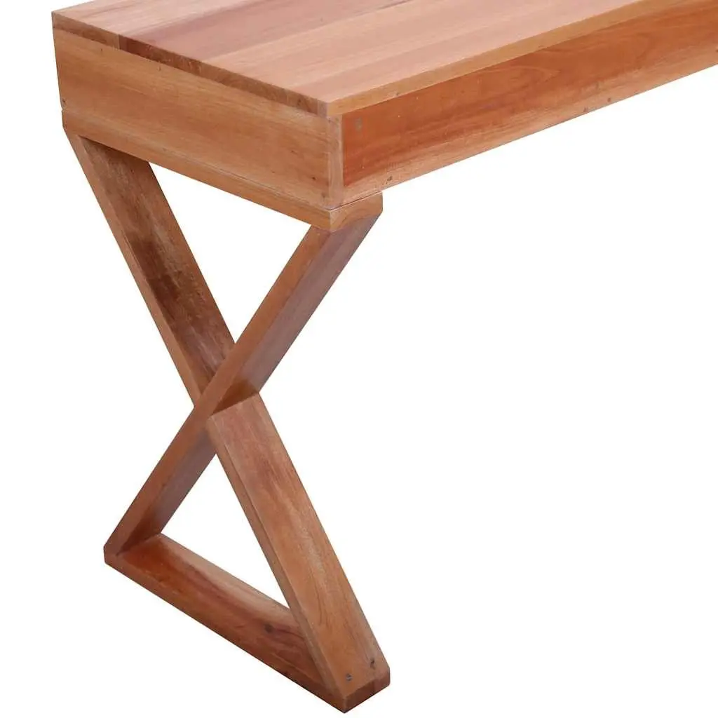 Computer Desk Solid Mahogany Wood Natural Home Office Writing Table Storage
